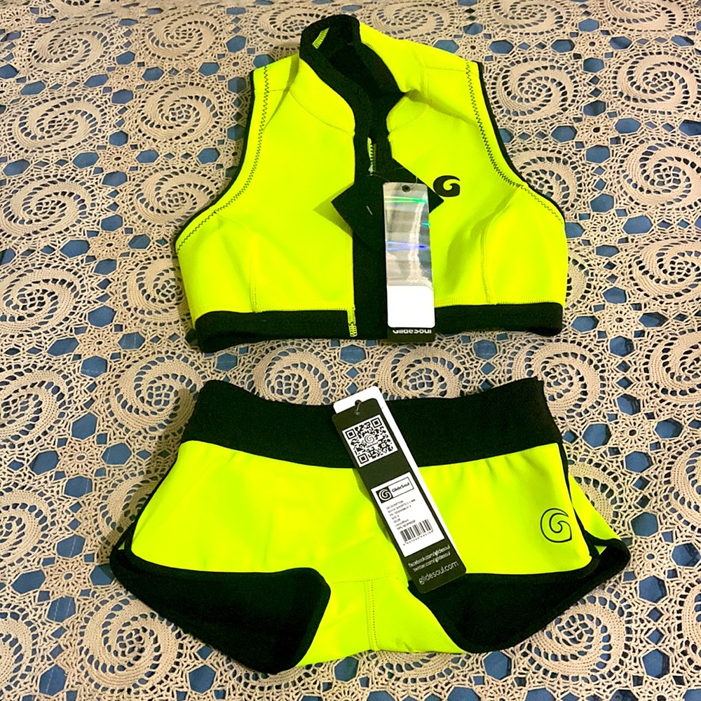 GlideSoul Lemon Black Top & Bikini Shorts
